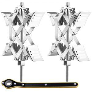 VEVOR Estabilizador de Ruedas para Vehículos Recreativos en Forma de X Calzo para Ruedas 2 Piezas Apto Para Neumáticos de 3,8-25,4 cm con Llave de Trinquete y Bolsa de Almacenamiento para Caravanas