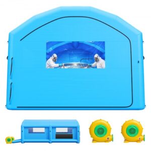 VEVOR Cabina de Pintura Hinchable 7 x 4 x 2,75 m Carpa de Pintura Portátil, 2 Sopladores 550 W y 750 W, Sistema de Ventilación, Bolsa de Almacenamiento, Tela Oxford, para Coches Camiones Muebles, Azul