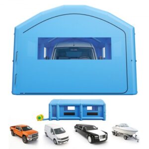 VEVOR Cabina de Pintura Inflable 10 x 6 x 4 m Sopladores de 950 W y 1100 W, Cabina de Pulverización Hinchable con Espacio para Herramientas, Sistema de Filtración, Pintura para Coche Camión, Azul