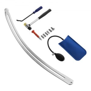 VEVOR Extractor de Abolladuras, para Reparar Daños en Guardabarros de Coche con Barra Curva, Palanca, Martillo de Goma, Pasadores de Reparación Extraíbles para Airbag, con Cabezales de Repuesto