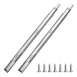 VEVOR Correderas para Cajones de Tocador de Montaje Lateral, 10 Pares Rieles para Gabinete con Cojinetes de Bolas Extensión Completa, Carga 45kg, para Reemplazo de Cocina DIY, 600 x 46 x 12,7 mm