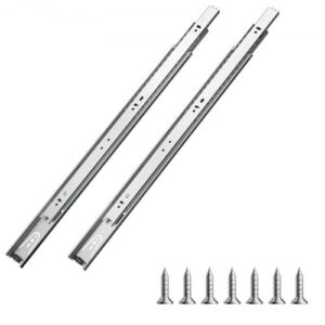VEVOR Correderas para Cajones de Tocador de Montaje Lateral, 10 Pares Rieles para Gabinete con Cojinetes de Bolas Extensión Completa, Carga 45kg, para Reemplazo de Cocina DIY, 500 x 46 x 12,7 mm