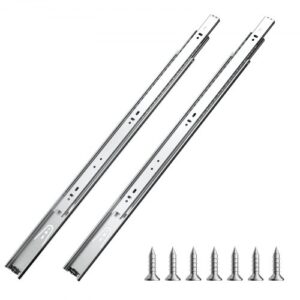 VEVOR Correderas para Cajones de Tocador de Montaje Lateral, 10 Pares Rieles para Gabinete con Cojinetes de Bolas Extensión Completa, Carga 45kg, para Reemplazo de Cocina DIY, 550 x 46 x 12,7 mm