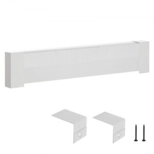 VEVOR Cubierta Frontal Estándar de Radiadores Eléctricos para Zócalo, Serie Básica, 916 x 80 x 193 mm, Cubierta de Repuesto de Acero Resistente, para Dormitorio, Blanco, Agujero Medio Abierto