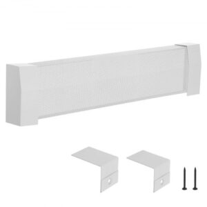 VEVOR Cubierta para Calefactor de Zócalo, Serie Premium, Estándar, 91 cm, Ventilación y Calefacción Eficientes, Funda de Repuesto de Acero para Dormitorio, Blanco, Agujero Completamente Abierto