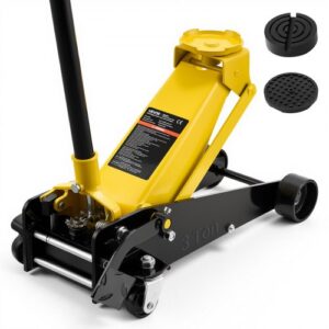 VEVOR Gato de Perfil Bajo Capacidad de 3 t, Gato Hidráulico de Acero con Bomba de Elevación Rápida de Un Solo Pistón, Rango de Elevación 130-500 mm, para Vehículos, SUV, Camionetas, Automóviles