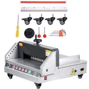 VEVOR Cortadora de Papel Eléctrica, Ancho de Corte de 330,2 mm y Profundidad de Corte de 40 mm Cortadora de Papel de Escritorio con Control por Botones para Hogares, Oficinas, Escuelas e Imprentas