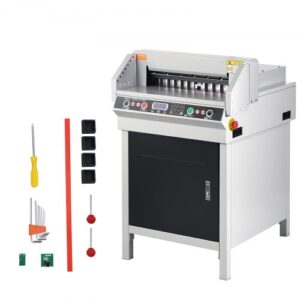 VEVOR Cortadora de Papel Eléctrica Máximo 450 mm Redondeadora de Esquinas Eléctrica Espesor de Corte 40 mm con Panel LCD Inteligente Posicionamiento por Luz Infrarroja para Etiquetas, Oficina