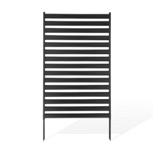VEVOR Separador de Ambientes Metal, 96 x 152,4 cm, Biombo de Exterior, Diseño Minimalista Moderno, 3 Paneles Encajables, Pantalla de Privacidad, para Jardín Patio Cubierta de Aire Acondicionado, Negro