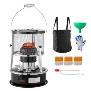 VEVOR Calentador de Queroseno de 2640 W, Portátil, No Eléctrico, 2 en 1, con Altura y Llama Ajustables, Acero Laminado en Frío, para Interiores, Exteriores, Camping y Garajes, 315 x (340-430) mm