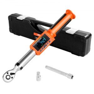 VEVOR Llave Dinamométrica Digital Accionamiento de 3/8" 0-135 Nm 72 Dientes ±2% de Precisión Llave Dinamométrica Electrónica con Valor Preestablecido, Zumbador y Notificación LED para Coches