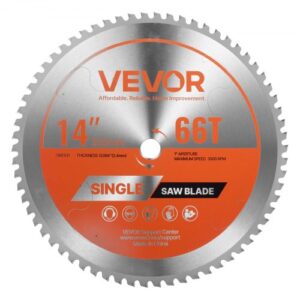 VEVOR Hoja de Sierra Circular, 355 mm de Diámetro, 66 Dientes Afilados de Aleación, 25,4?mm de Mandril, Acabado Fino, Hoja de para Cortar Metal con Rejillas de Ventilación que Reducen el Ruido