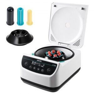 VEVOR Centrífuga, Centrífuga Eléctrica de Laboratorio RCF de 100-2100 xg con 1 Rotor para Tubos de 2/5/10/15/50 ml, Baja Velocidad de 500-4000 rpm y Temporizador, Ideal para Diversos Experimentos