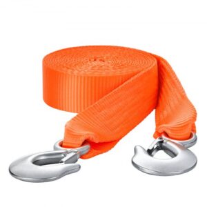 VEVOR Correa de Remolque para ATV con Ganchos, 50,8 mm x 6,1 m Capacidad de 7711 kg Cuerda de Recuperación Duradera con 2 Ganchos de Seguridad para Camiones y Vehículos para Asistencia en Carretera