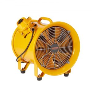 VEVOR Extractor de Aire Industrial 550 W Ventilador Extractor Portátil Volumen de Aire de 304,8 mm 4247 m3/h Cable de Alimentación de 3 m Sin Toma de Carga Ventilador Portátil para Aspirar Polvo, Humo