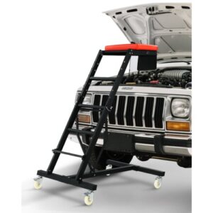 VEVOR Enredadera Superior Automotriz Altura Ajustable de 116-168,5cm, Carga de 181kg, Enredadera de Acceso al Motor con 4 Ruedas Giratorias, Enredadera Lateral Superior para Camión, Tractor, Camioneta