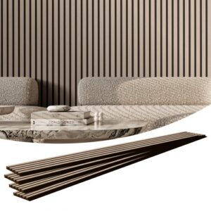 VEVOR Paneles Acústicos 240x20 cm Paneles de Pared de Madera Decorativa MDF para Decoración de Paredes Interiores Paneles de Pared de Madera Sintética para Reducción de Ruido Madera Plateada 4 Piezas