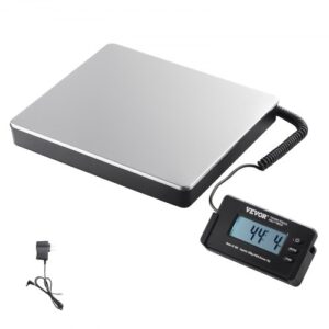 VEVOR Balanza Digital para Envíos Rango de 150g-200kg Báscula para Paquetes Precisión de 50 g Balanza Postal Digital Pantalla LCD para Equipajes Oficina de Correos Alimentada por CA/CC Certificado FCC