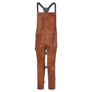 VEVOR Delantal de Soldador de Cuero con Pierna Dividida, Resistente e Ignífugo, de Piel de Vacuno, Unisex, con 3 Bolsillos, para Carpintería, Jardinería y Herrería, Talla M, 610 x 1067 x 1 mm