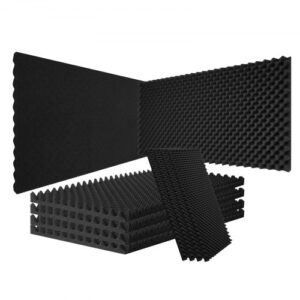 VEVOR Paneles de Espuma Acústica 1200 x 600 x 50 mm, Paneles de Pared Insonorizados con Diseño de Huevo, Paneles Absorbentes de Sonido para Paredes y Techos de Estudio, 4 uds