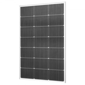 VEVOR Panel Solar Monocristalino de 100 W, Eficiencia de Conversión ?23 %, con Salida MC4 Estable y Marco de Aluminio, Resistente al Agua IP65 para Coches, Barcos, Autocaravanas y Techos Planos