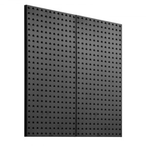 VEVOR Paneles Perforados de Metal de 609,6 x 304,8 x 19 mm 2 Paneles, Organizador de Pared de Acero Resistente, para Sala de Estar, Almacenamiento de Herramientas, Sala de Manualidades, Negro