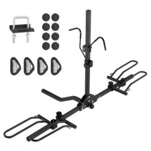 VEVOR Portabicicletas para 2 Bicicletas Portaequipajes con Enganche Capacidad de Carga Máxima de 36 kg Compatible con Receptores de 30/51 mm para Coches SUV Autocaravana Camión Viajes Desplazamientos