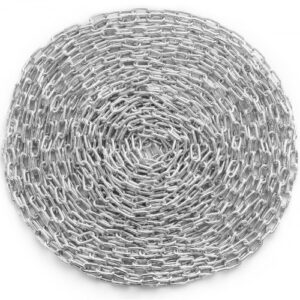 VEVOR Cadena de Eslabones de Acero al Carbono Galvanizado 6mm x 30,5m Capacidad de Carga 698 kg Dos Conectores Rápidos Cadena para Remolcar, Colgar, Acampar, Atar Mascotas