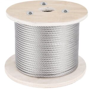 VEVOR Cable de acero inoxidable 316 diámetro de 4 mm cable de alambre inoxidable de 152 m construcción 1x19 resistencia a la rotura 1496 kg para barandilla exterior, cubierta, balaustre de bricolaje
