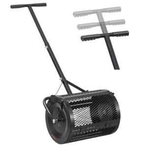 VEVOR Esparcidor de Compostaje 34 L, Ancho de Trabajo de 42 cm, Esparcidor de Abono Semillas Fertilizante Musgo, Cesto de Malla Metálica con Asa Ajustable de 3 Alturas, Distribuidor para Césped Jardín