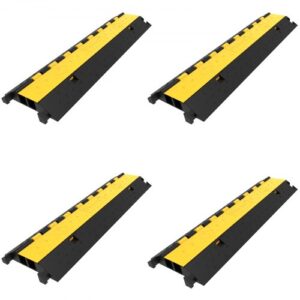 VEVOR 4 Rampa de Protector de Cable Canaleta Para Cable Protector de Cables para Suelo Capacidad de Carga 20-40 Toneladas Pasacables Suelo 103x25,5x5 cm