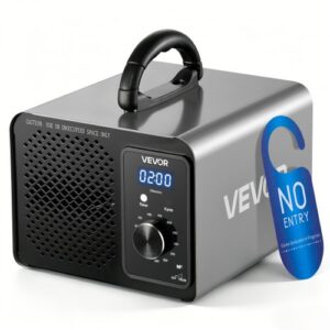 VEVOR Generador de Ozono 36000 mg/h, Máquina de Ozono con Selección por Área, Inicio Retardado 15 s, Temporizador Modo Cíclico 6 12 24 h, Cobertura hasta 300 m² para Hogar Coche Sótano Cocina Almacén