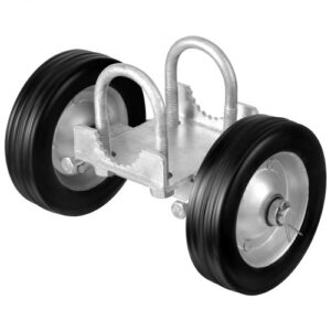 VEVOR Kit de Puerta Corrediza Enrollable, Ruedas de Riel para Puerta Corrediza Ajustables Universales, Rodillo Guía para Puerta Corrediza y Enrollable, Negro, con Herrajes Resistentes, 146 x 270 mm