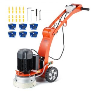 VEVOR Amoladora Eléctrica para Pisos de Concreto 2200W Reparadora de Concreto con Disco de Lijado para Pisos 250 mm 1430 RPM Motor sin Escobillas Amoladora de Superficies para Granito, Mármol, Piedras