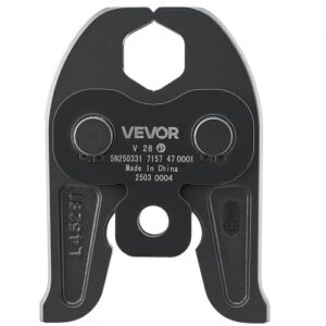 VEVOR Mordaza de Prensado V28 de 28 mm para Tubos de Acero Inoxidable Tipo V, de Acero Cementado de Alta Resistencia, Compatibles con 32NK Herramientas de Prensado Estándar, 148 x 110 x 39 mm, Negro