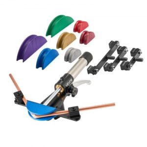 VEVOR Kit de Dobladora de Tubos Hidráulica de 6 a 22 mm, Curva de 90°, con Matrices de Aleación de Aluminio de 7 Colores, para HVAC, Aire Acondicionado, Refrigeración y Reparación de Automóviles