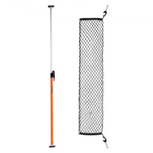 VEVOR Barra de Carga con Telescopio de Trinquete, Longitud Ajustable 1016-1854 mm, Estabilizador de Carga de Acero con Almohadillas Antideslizantes y Malla, para Camionetas y Minivans, Naranja