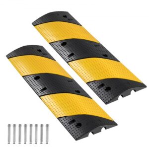 VEVOR Protector de Cables para Suelo 1000 mm 2 Canales Rampa de Protección de Cable Capacidad de Carga de 9979 kg con Tornillos de Expansión, para Caminos de Entrada de Grava, Hormigón, 2 Piezas