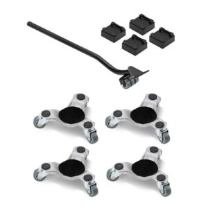 VEVOR 4 PCS Plataforma Rodante para Muebles Carga de 200 kg, Transportador de Muebles con 3 Ruedas Giratorias Triangulares y Panel de Acero al Carbono, Herramientas Deslizantes para Mover Muebles