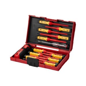VEVOR Juego de Destornilladores Aislados de 1000 V, 13 PCS Juego de Herramientas Eléctricos Profesionales con Puntas Magnéticas, Phillips Ranuradas Pozi Torx Destornilladores para Electricistas