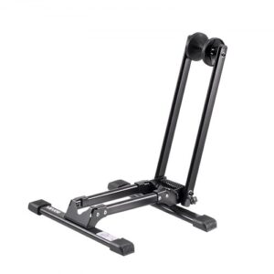 VEVOR Soporte para Aparcar Bicicletas de Montaña y Carretera de 508 a 685.8 mm Soporte de Suelo Plegable para Bicicleta de Acero para Entrada, Garaje, Casa, Aparcamiento, Almacenamiento, Negro