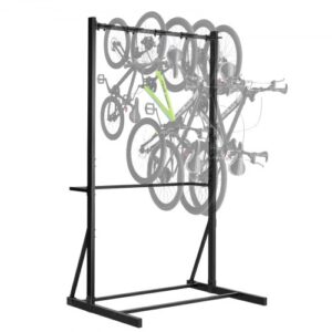 VEVOR Soporte de Suelo para hasta 5 Bicicletas Aparcabicicletas Carga de 136 kg Estacionamiento para Bicicletas de Acero al Carbono para Hogar, Patio, Garaje, Aparcamiento, Interior, Exterior