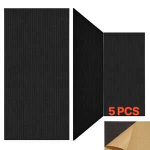 VEVOR Paneles Acústicos Autoadhesivos, 5 uds, 1200 x 600 x 10 mm, Espuma Insonorizada, Fibra de Poliéster, Alta Densidad, para el Hogar, Estudio, Oficina, Teatro, Negro, Rayas, Estética y práctica
