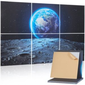 VEVOR Paneles Acústicos Artísticos, 6 uds, 600 x 600 x 10 mm, Baldosas de Pared Insonorizadas, Absorbentes de Sonido Decorativos Autoadhesivos para el Hogar, Oficina, Estudio, Teatro, Tierra