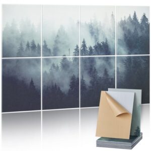 VEVOR Paneles Acústicos Artísticos, 8 uds, 400 x 300 x 10 mm, Baldosas de Pared Insonorizadas, Absorbentes de Sonido Decorativos Autoadhesivos para el Hogar, Oficina, Estudio, Teatro, Bosque Oscuro