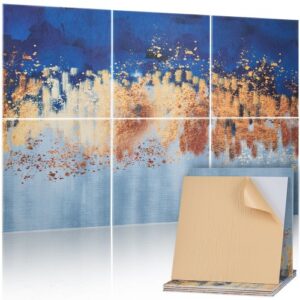 VEVOR Paneles Acústicos Artísticos, 6 uds, 600 x 600 x 10 mm, Baldosas de Pared Insonorizadas, Absorbentes de Sonido Decorativos Autoadhesivos para Hogar, Oficina, Estudio, Pintura al Óleo Clara