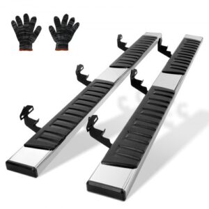 VEVOR 2 estribos de 6.5 pulgadas compatibles con Ford F150-Crew Cab 2015-2023/Ford F-250 F-350 Super Duty Crew Cab 2015-2023, barras laterales de acero inoxidable 201, capacidad de carga 500 libras