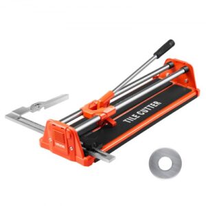 VEVOR Cortadora Manual de 40 cm para Azulejos de Pared y Pulidos, Rieles Dobles para Cortes Precisos, Rueda de Carburo de Tungsteno, Mango Antideslizante, Barra de Presión Antidesplazamiento