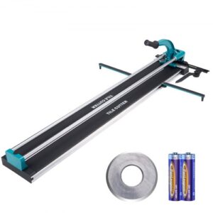 VEVOR Cortador de Azulejos 1200 mm Cortador Manual de Azulejos Muela de Corte de Carburo de Tungsteno Posicionamiento por Infrarrojos Pies Antideslizantes Doble Carril para Profesionales Principiantes