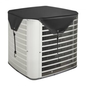 VEVOR Funda para Aire Acondicionado Exterior, 910 x 910 mm, de Tela 100% Poliéster con Un Forro de PVC, Resistente al Agua, Robusto y Duradero, Universal, para Todas las Estaciones, Color Negro